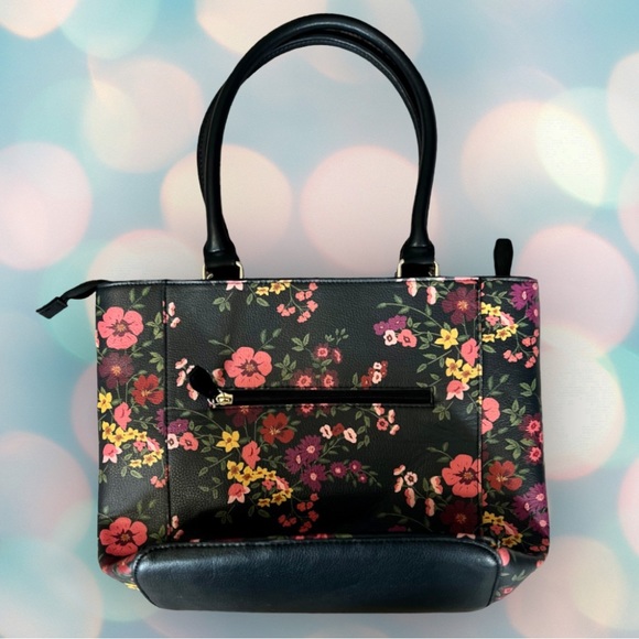 Women’s Apt. 9 Brooklyn Bow Faux Leather Floral Shoulder Bag Purse Tote - Picture 2 of 6